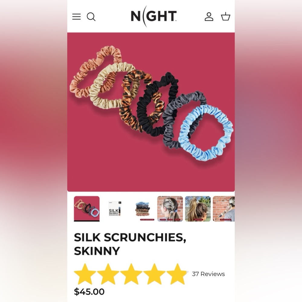 100% Natural Silk Scrunchies | 6 pack | Brand New in Box